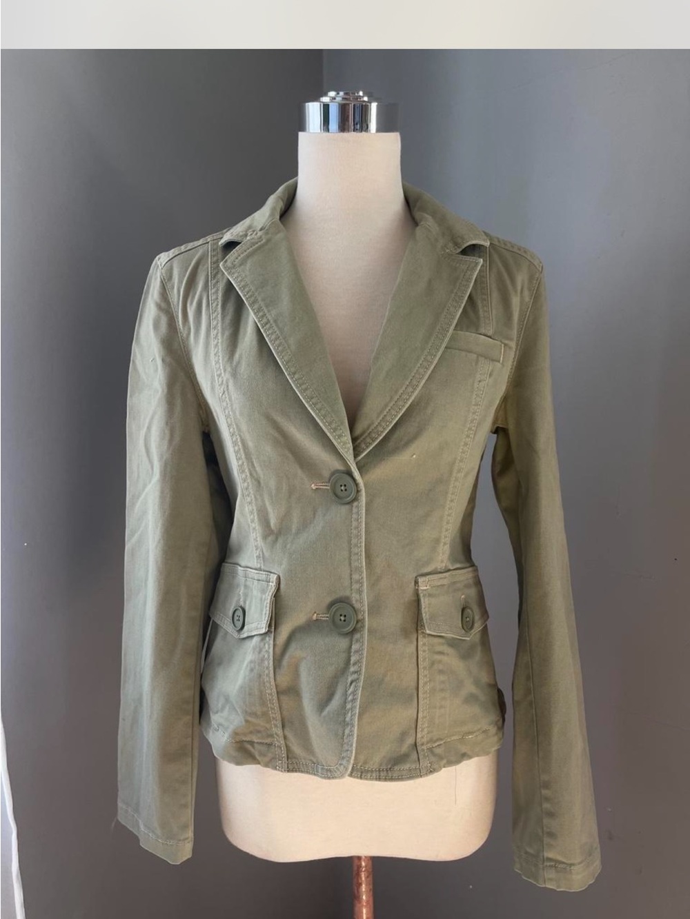 GAP Olive Green Cotton Suit Jacket Blazer